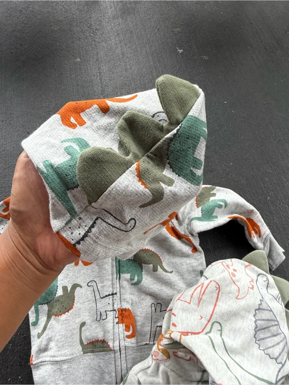 Carter's Light Gray Dinosaur Hoodie Jacket Set